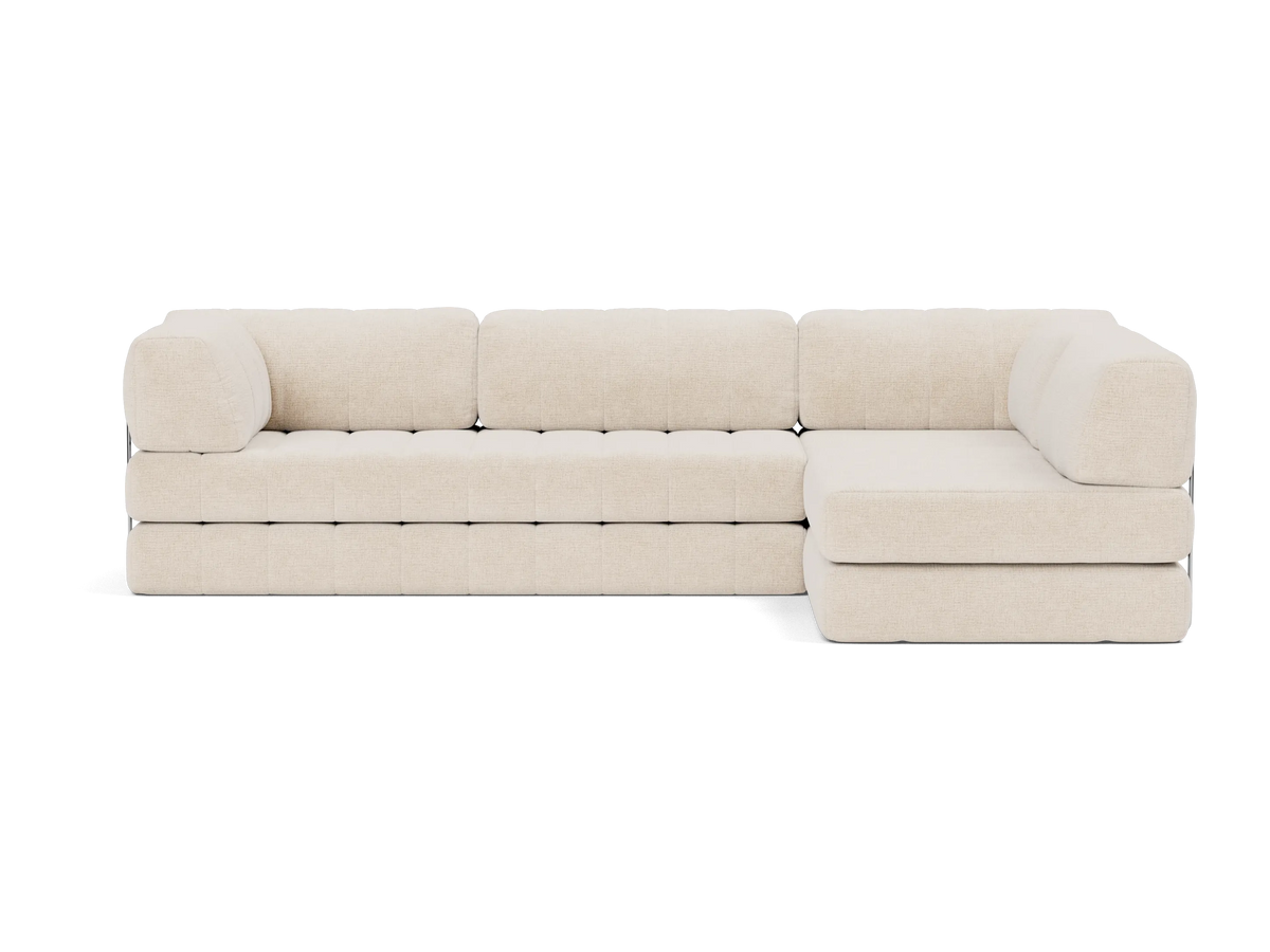 L-Shaped Sectional Sleeper Sofa with Arms