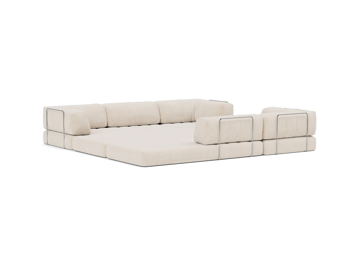 Corner Sectional Sleeper Sofa with Arms
