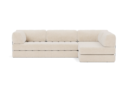 L-Shaped Sectional Sleeper Sofa with Arms