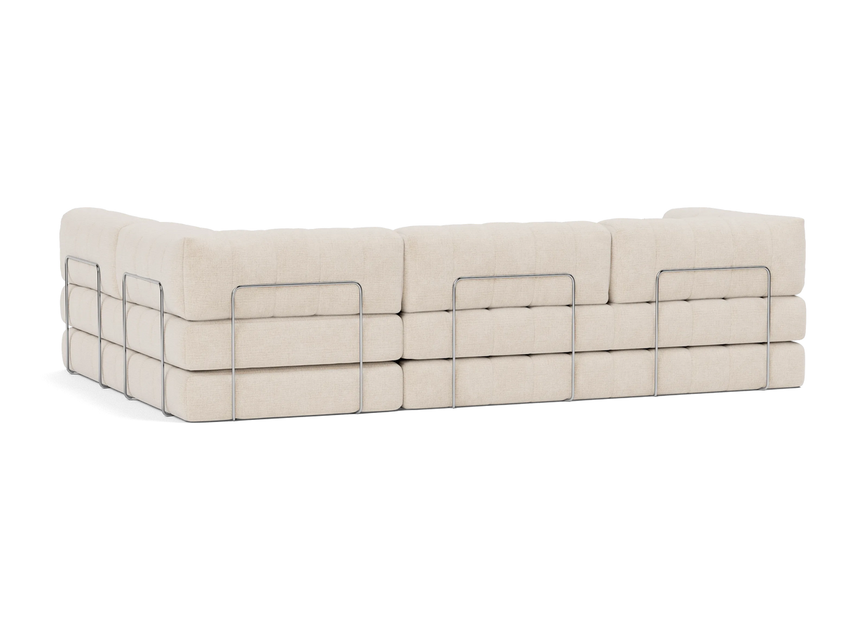 L-Shaped Sectional Sleeper Sofa with Arms