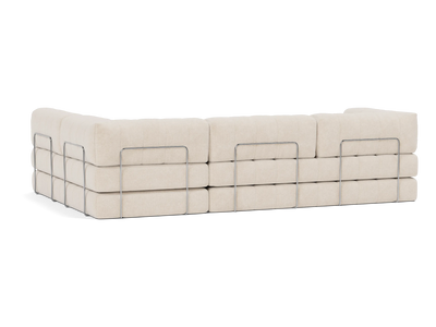 L-Shaped Sectional Sleeper Sofa with Arms